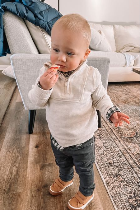 Toddler boy outfit for family photos! Pants are Zara colored slim fit jeans in anthracite grey  

#LTKkids #LTKHoliday #LTKunder50