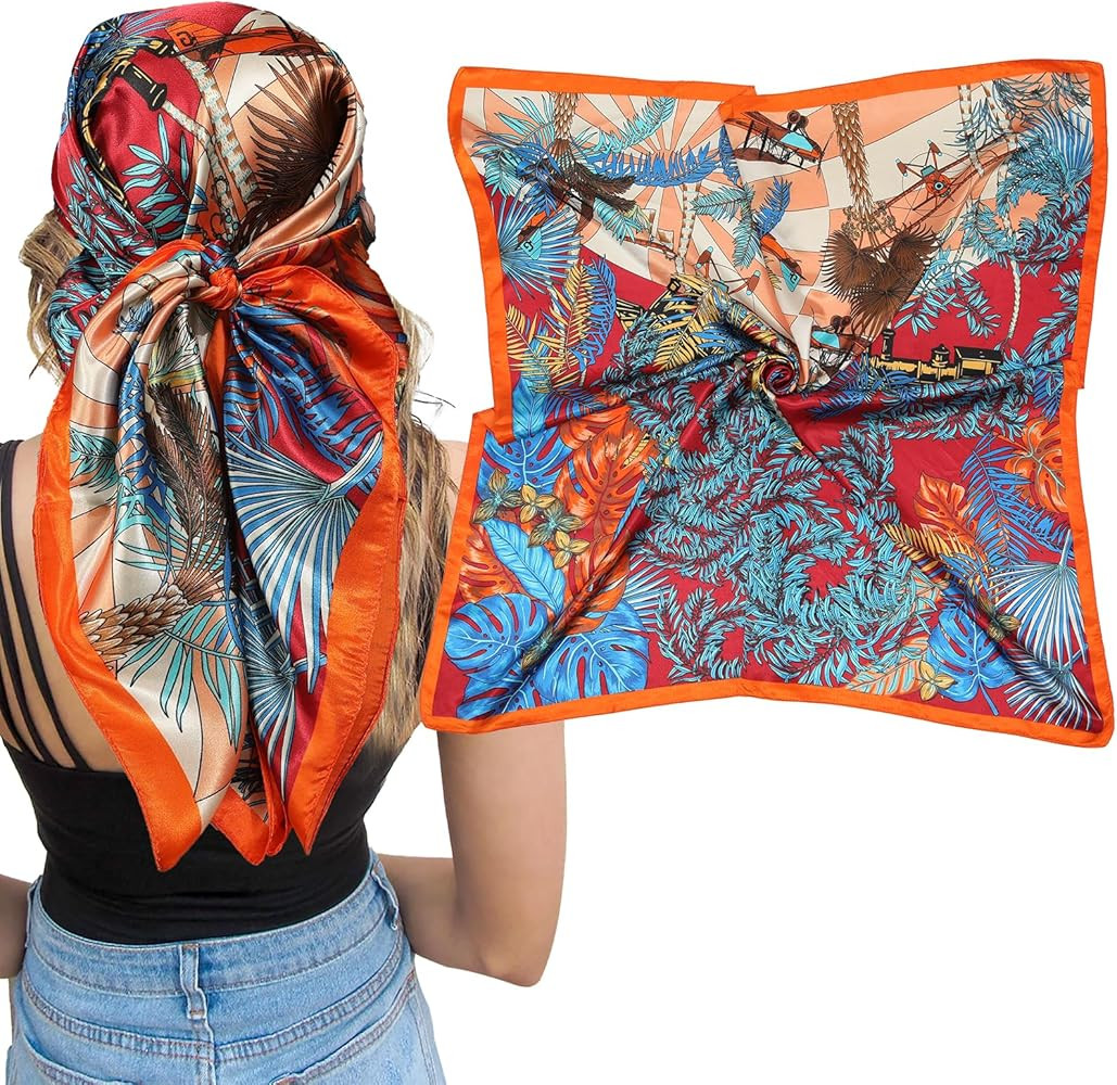 AWAYTR Satin Silk Scarf - Large Hair Bandana, Sleeping Wrap for Women | Amazon (US)