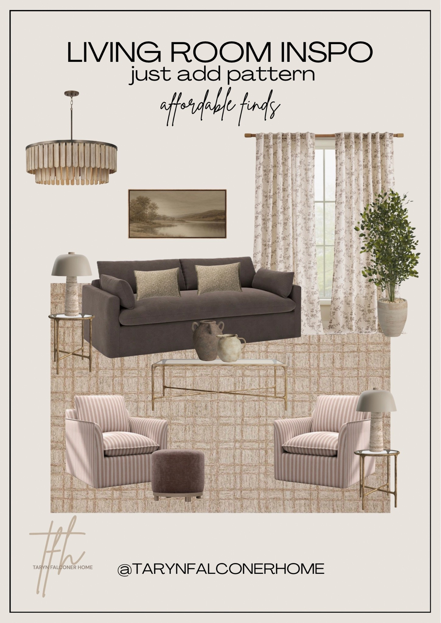Just add pattern👌🏼sharing some beautiful and affordable living room pieces that add interest and warmth!

#livingroom #sofa #curtains #accentchairs #rug #chandelier #coffeetable #homedecor #affordable 
@Wayfair

#LTKsale #LTKhome