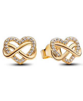 Pandora Sparkling Infinity Heart Stud Earrings - Macy's | Macy's