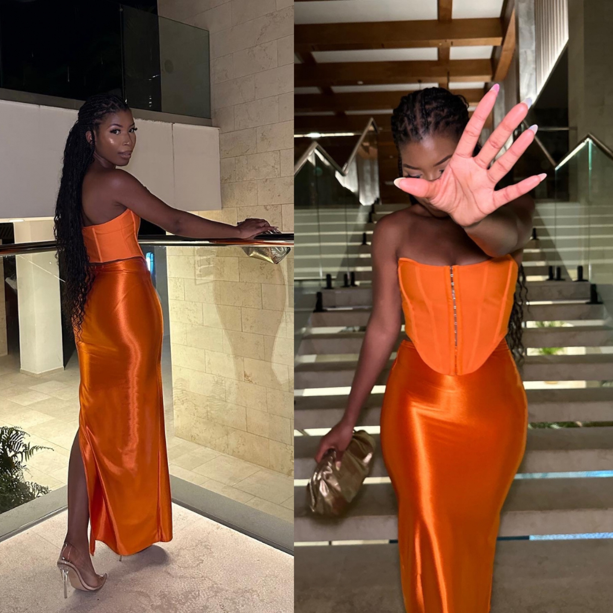 Chocolate Orange 🍊
This might just be my fave evening look 

I usually wear size 10 on the bottom but I wanted the skirt to be super fitted! So I sized down to 8 

Top size 8 
Bottom size 8 

#LTKstyletip #LTKtravel #LTKcurves