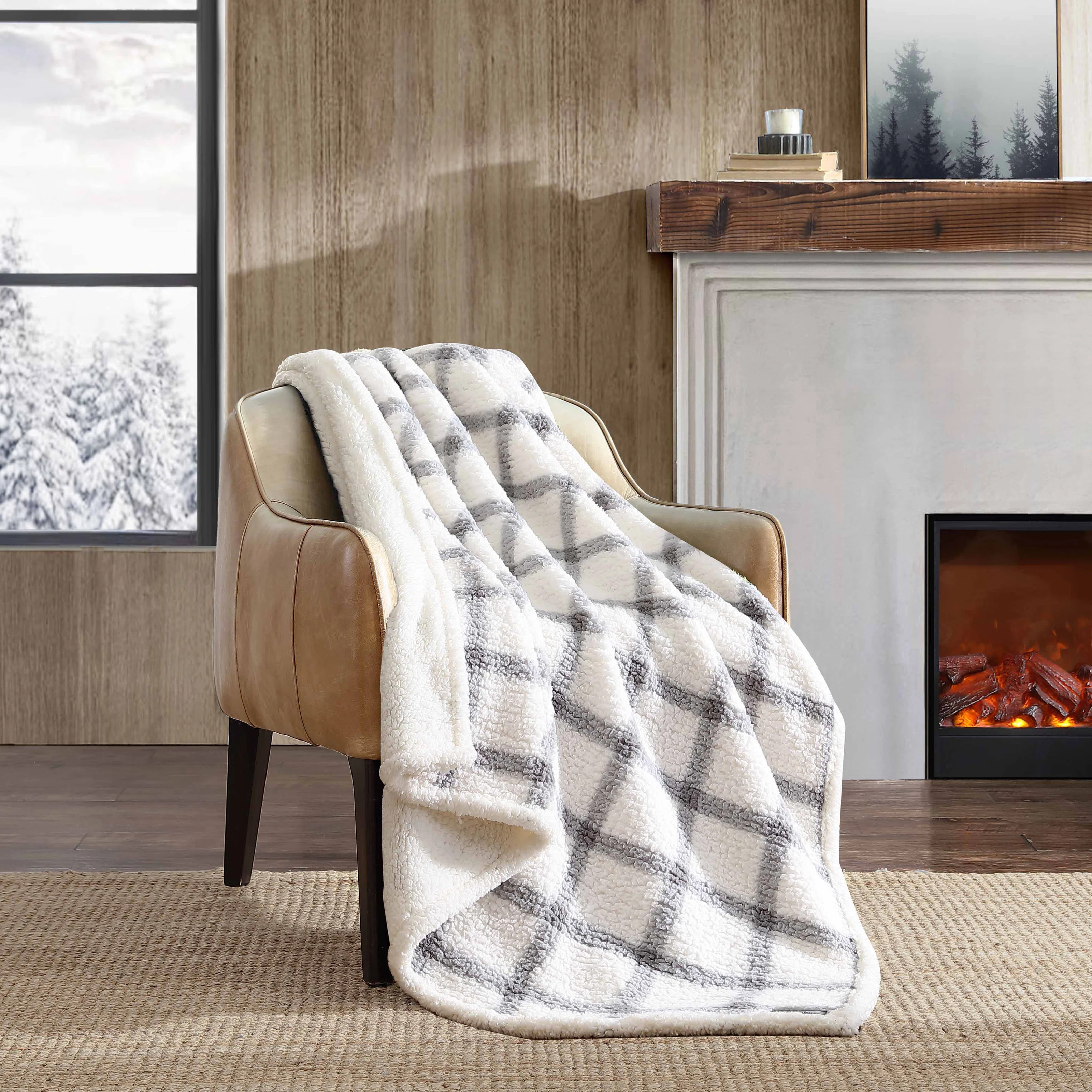 Eddie Bauer Printed Sherpa Reversible Throw Blankets | Wayfair North America