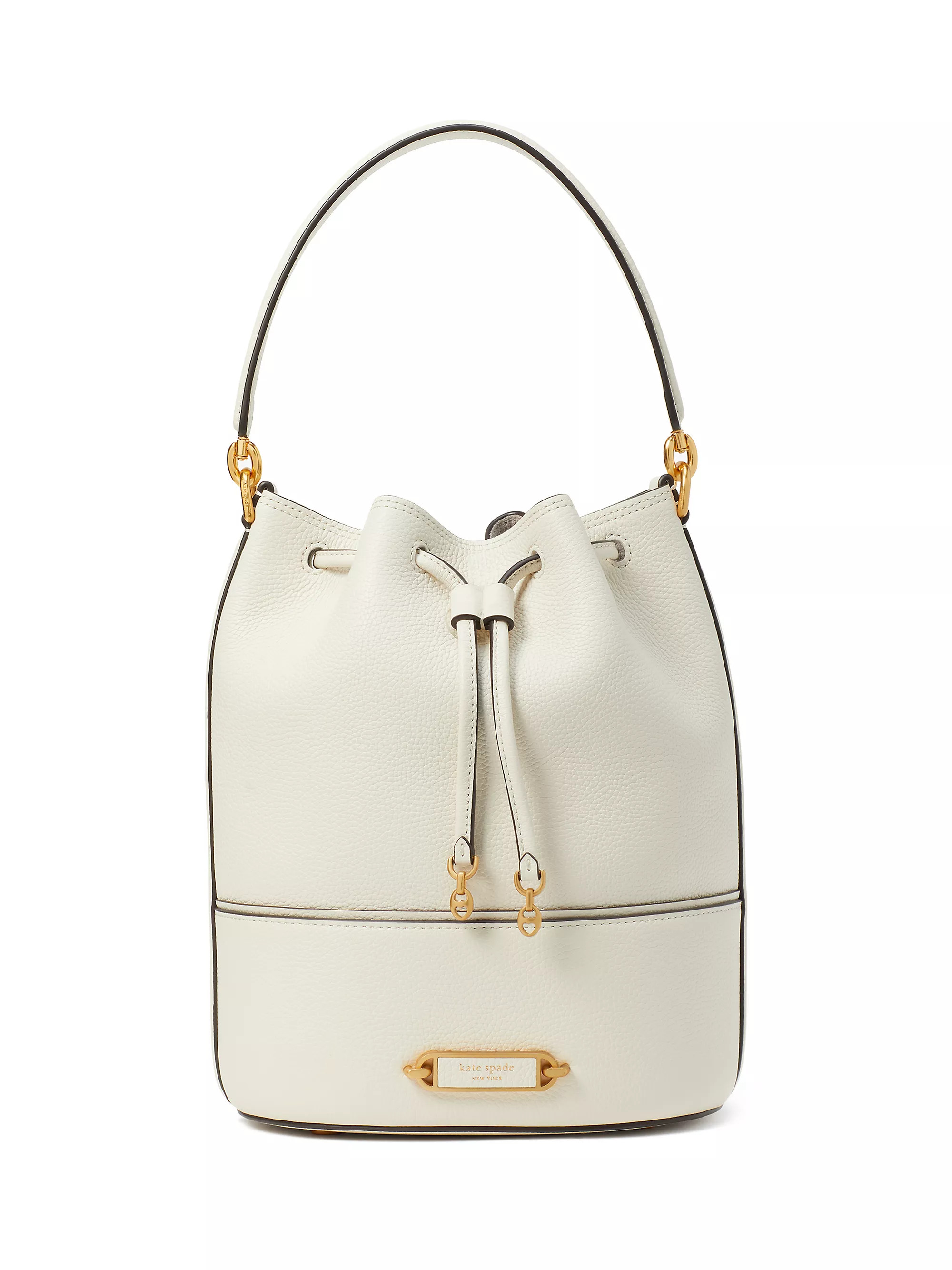 Medium Elevated Pebble Leather Bucket Bag | Saks Fifth Avenue