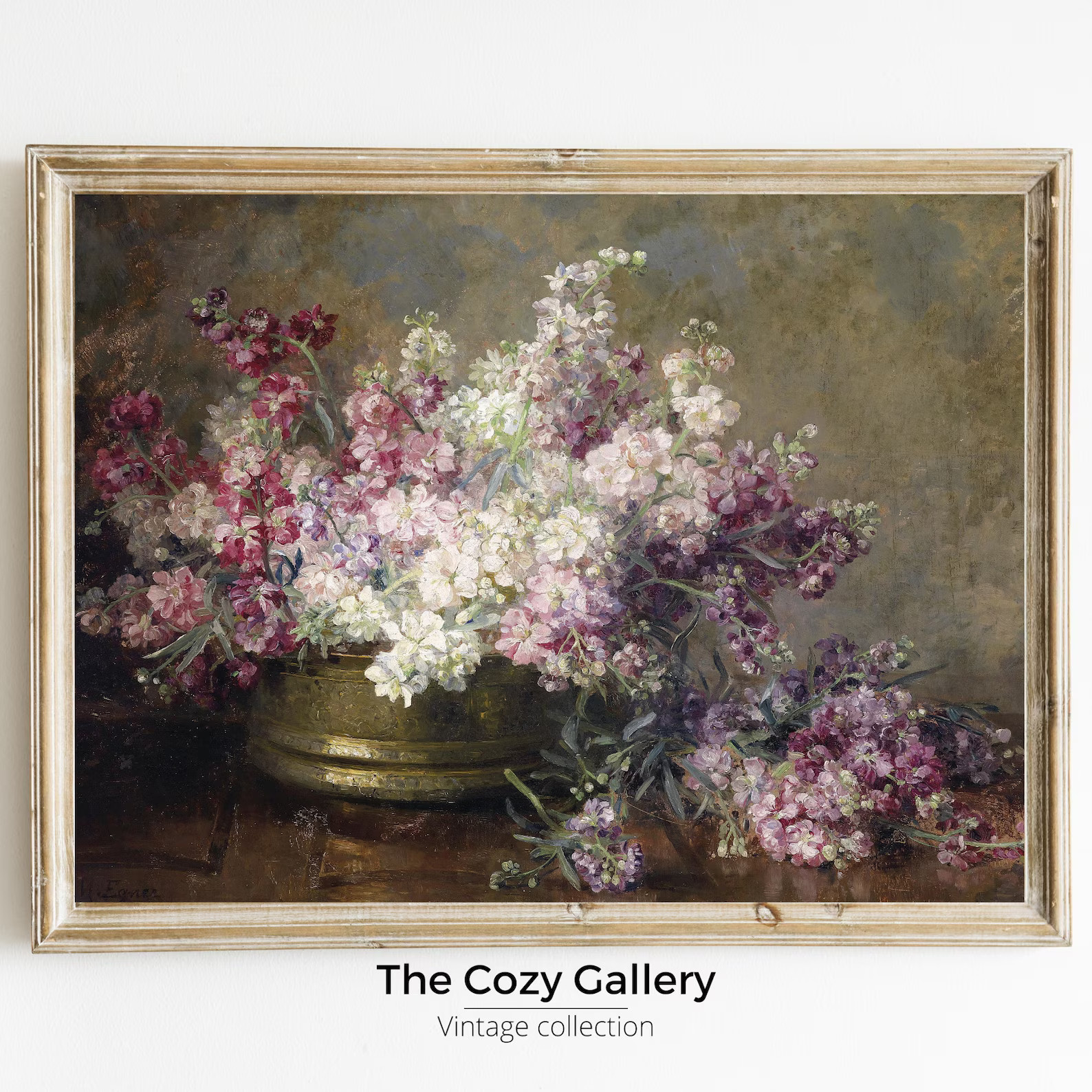 Lilac Antique Painting Printable, Floral Lilacs Romantic Country Wall Decor Nursery Print, Purple... | Etsy (US)