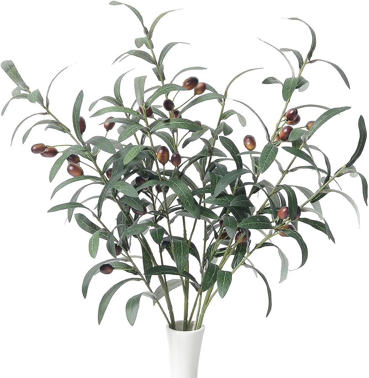 SzJias Artificial Olive Branch Faux Olive Branches for Vases Fake Branches Olive Stems for Vase Fake Olive Tree Branches (3 Branches, 28.7 inch/Each) | Amazon (US)