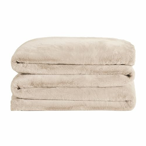 UnHide Cuddle Puddle | Faux Fur Blanket | Oversized, Lightweight, Extra Soft Blanket | Machine Washable | Add a Layer of Softness to Any Bed or Couch | 100” x 100” | Beige Bear | Amazon (US)
