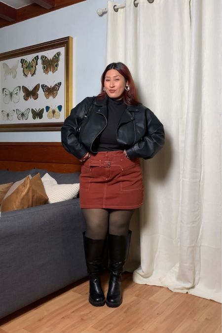 Plus Size Winter Outfit 
Top wearing a XL
Skirt size 16 (true to size) 

#LTKplussize #LTKstyletip