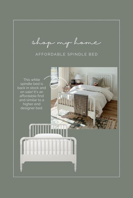 Shop my home! Our affordable white spindle bed is back in stock and on sale! Available in twin and full sizes. It does require a box spring, we have a 5” box spring and 8” foam mattress  

#LTKsalealert #LTKstyletip #LTKhome