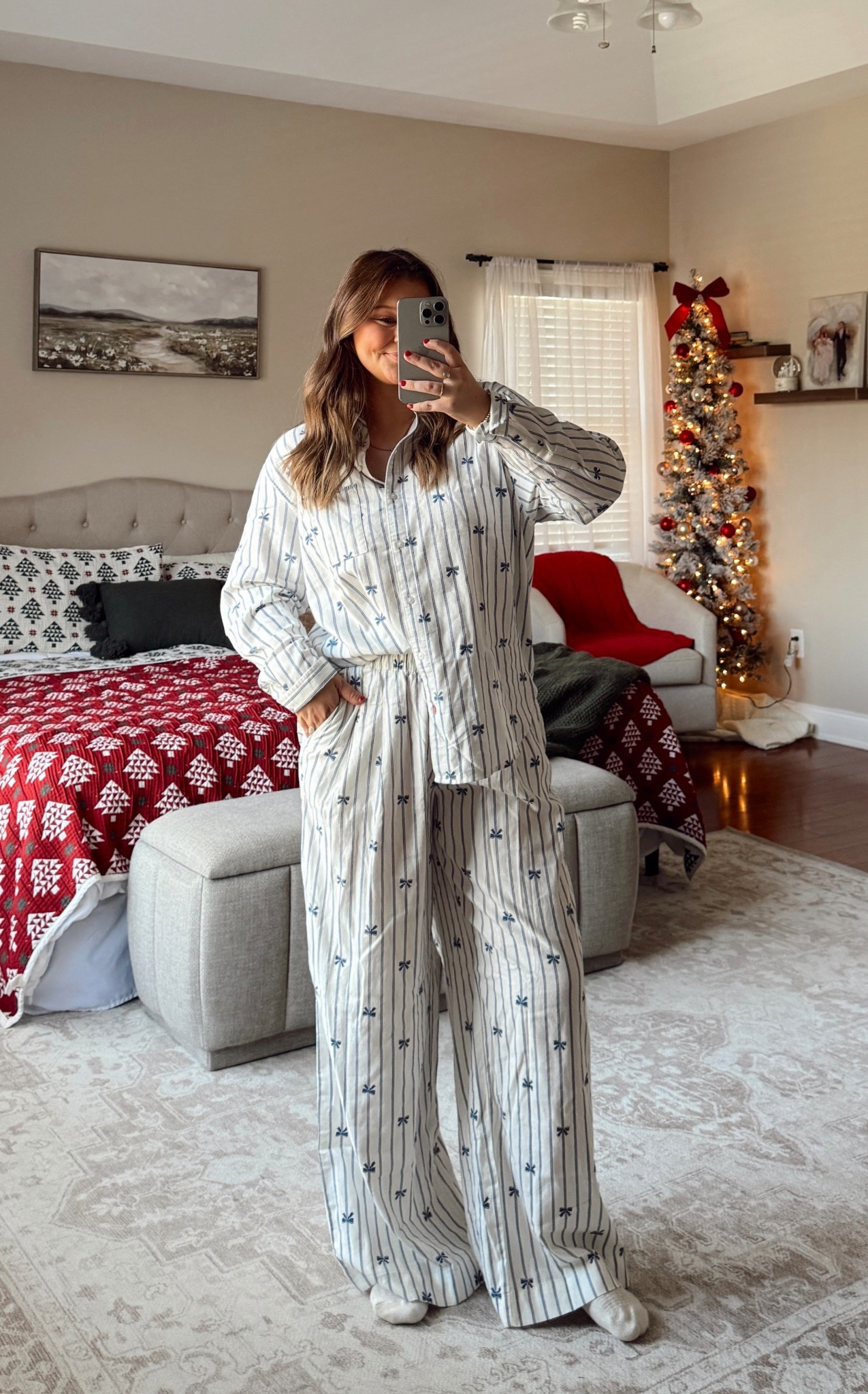 matching pj set - blue bows 

medium in top and bottoms