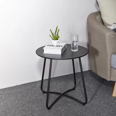 Bertradis Metal Side Table Ebern Designs Color: Black | Wayfair North America