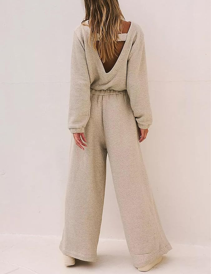 UANEO Jumpsuits for Women One Piece Outfits 2024 Fall Long Sleeve Casual Romper with Pocket | Amazon (US)