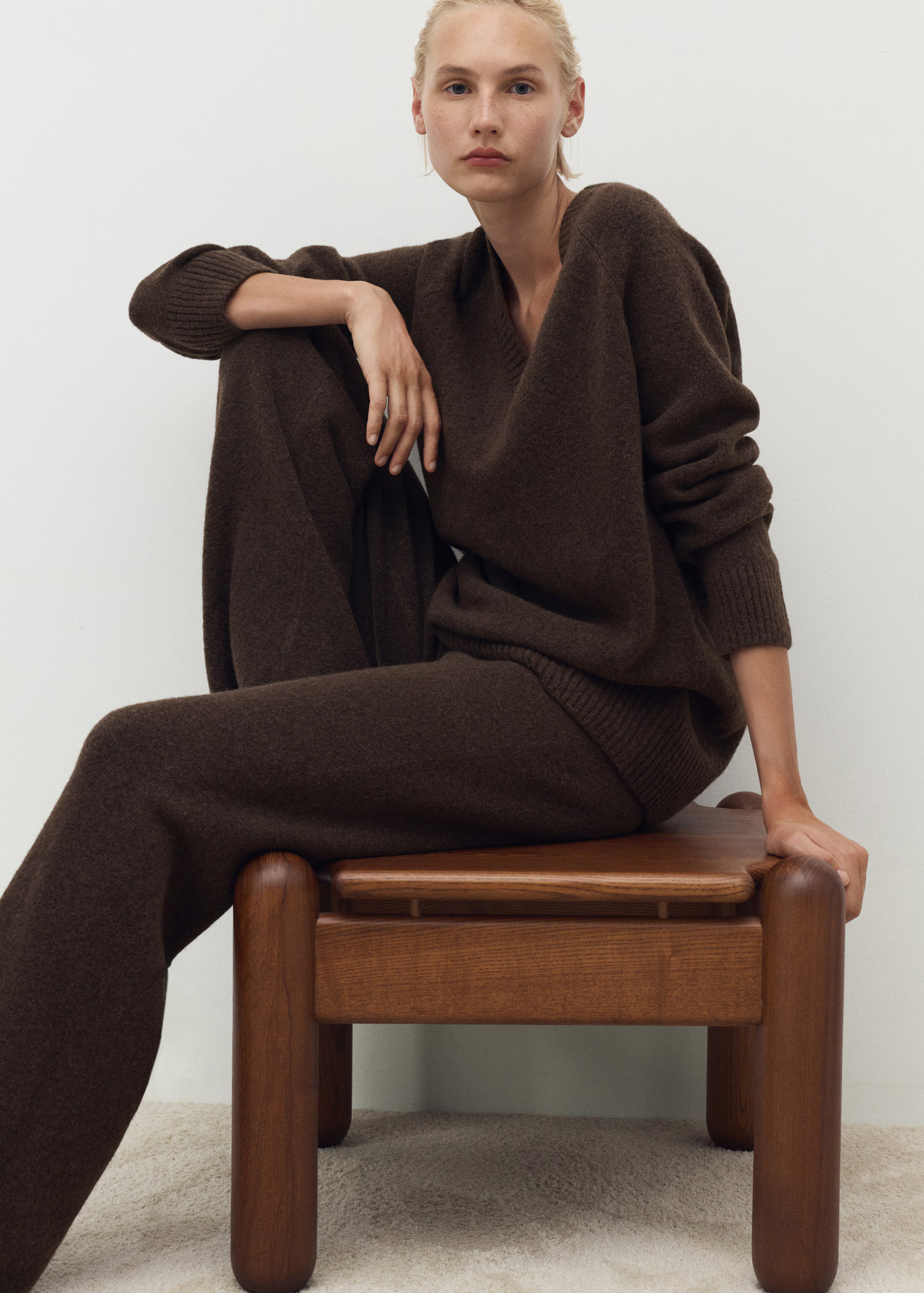 Straight knitted trousers | MANGO (UK)