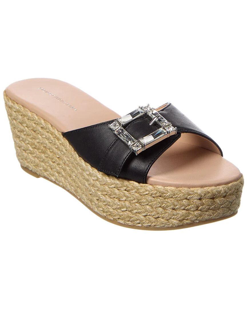 Stuart Weitzman June 75 Leather Wedge Sandal | Shop Simon