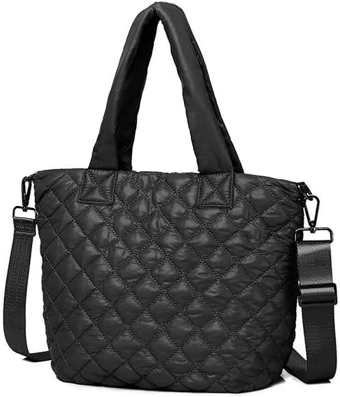 Quilted Tote Bag for Women, Large Crossbody Bags for Women Waterproof Lightweight Quilted Tote Pu... | Amazon (US)
