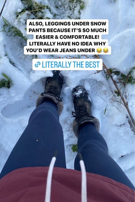 Leggings under snow pants are literally the only way to do it. Not sure why jeans would even be an option  