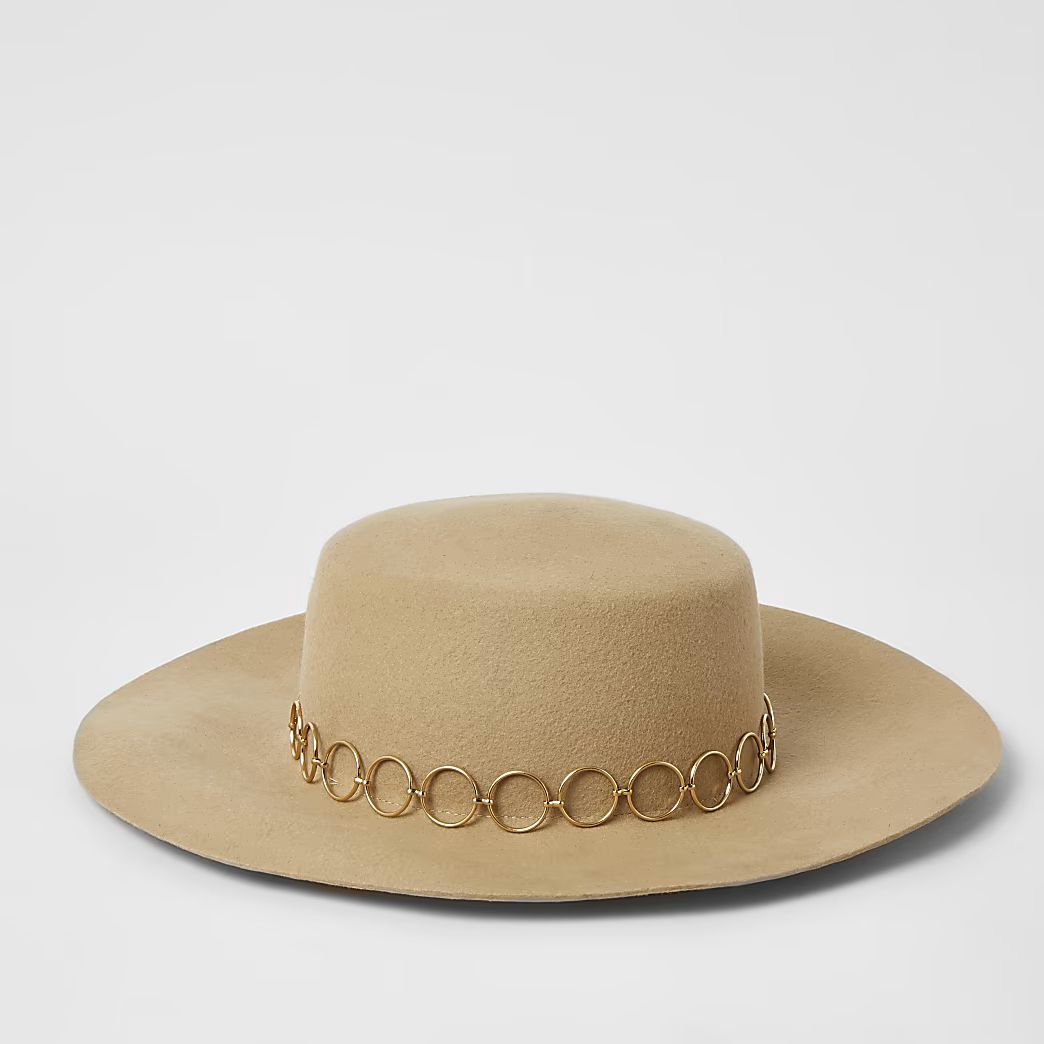 Beige circle chain Fedora hat | River Island (UK & IE)