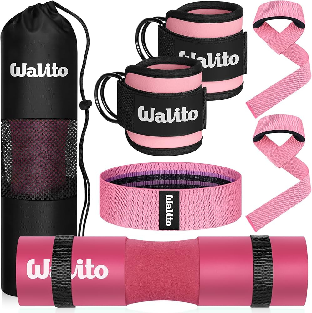 WALITO 8Pcs Barbell Pad Set for Hip Thrust - Squat Pad,Gym Accessories for Women with Bar Bad,Ben... | Amazon (US)