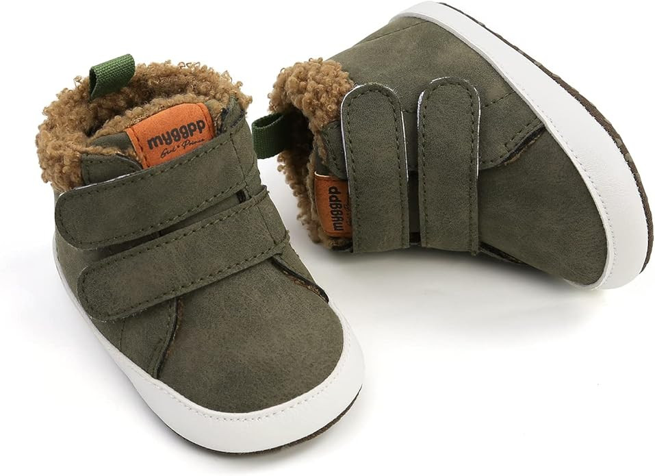HsdsBebe Baby Ankle Boots Infant Boys Girls Fleece Booties Anti-Slip Rubber Sole Sneakers Toddler... | Amazon (US)