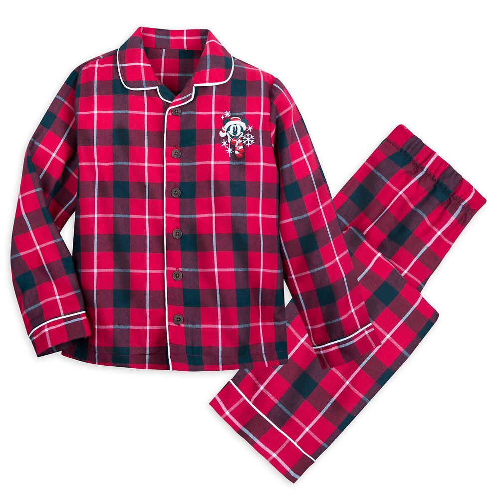 Mickey Mouse Holiday Plaid Flannel Pajamas for Kids – Personalized | Disney Store