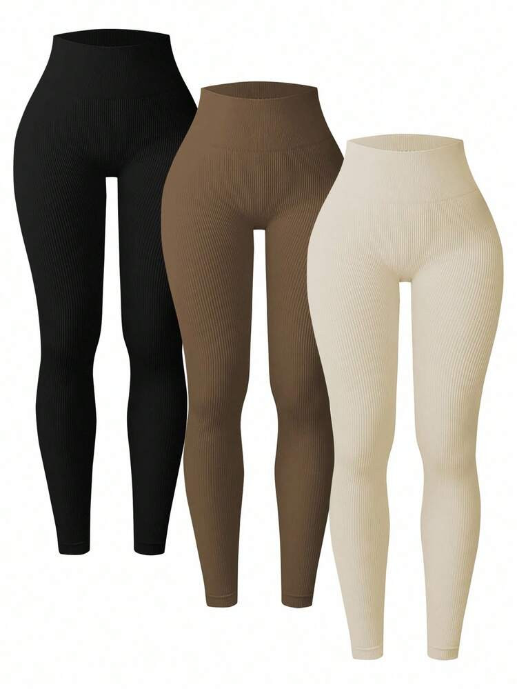 3 Pack Thick Ribbed Leggings | SHEIN