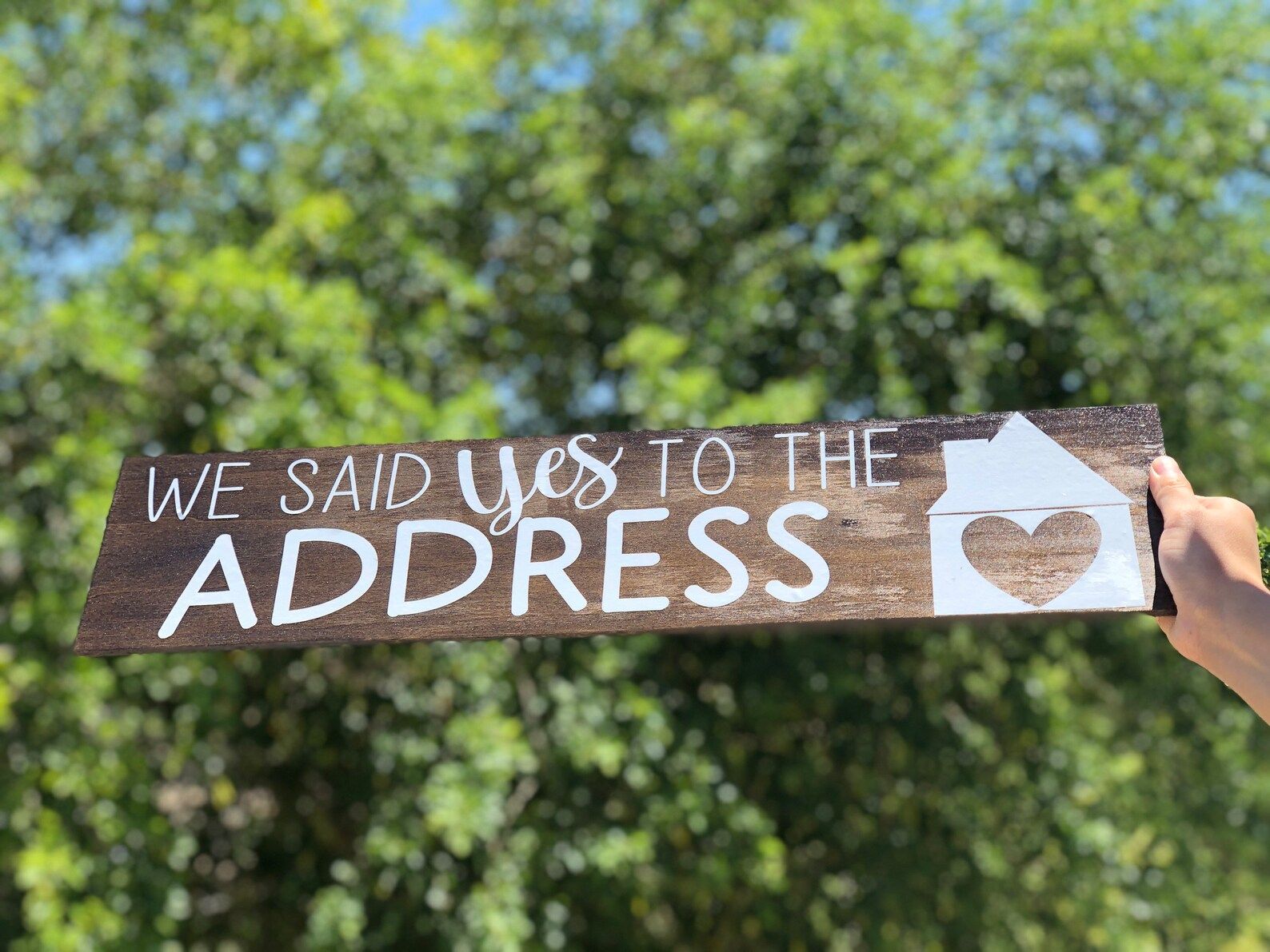 Real Estate Sign | Wood Sign | Real Estate | “We said yes to the address” | New Home Sign | Etsy (US)