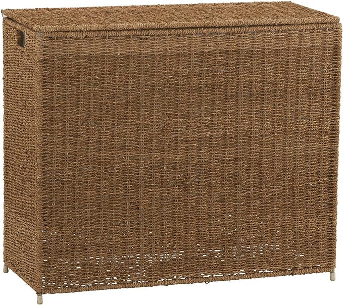 Household Essentials Brown ML-5445 Wicker 3 Compartment Laundry Sorter with Lid | 3 Section Cloth... | Amazon (US)
