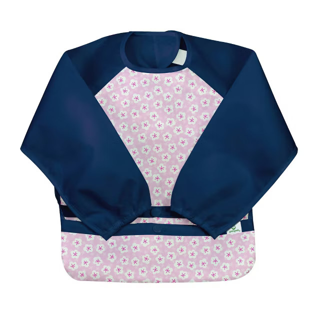 green sprouts Snap & Go Easy-wear Long Sleeve Bib - Pink Blossom - 12/24 Months | Target
