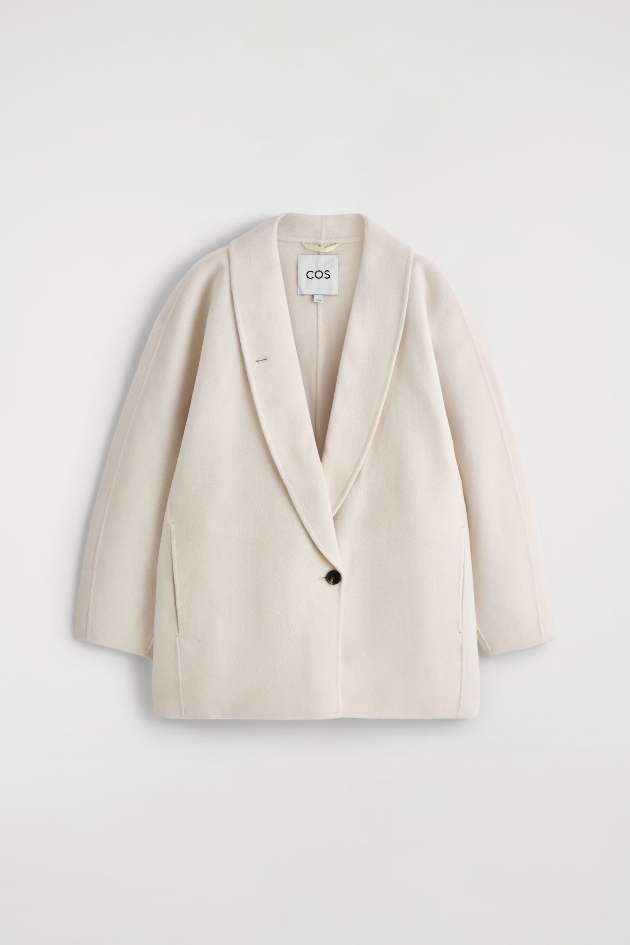 DOUBLE-FACED WOOL PEA JACKET - IVORY | COS GB | COS UK