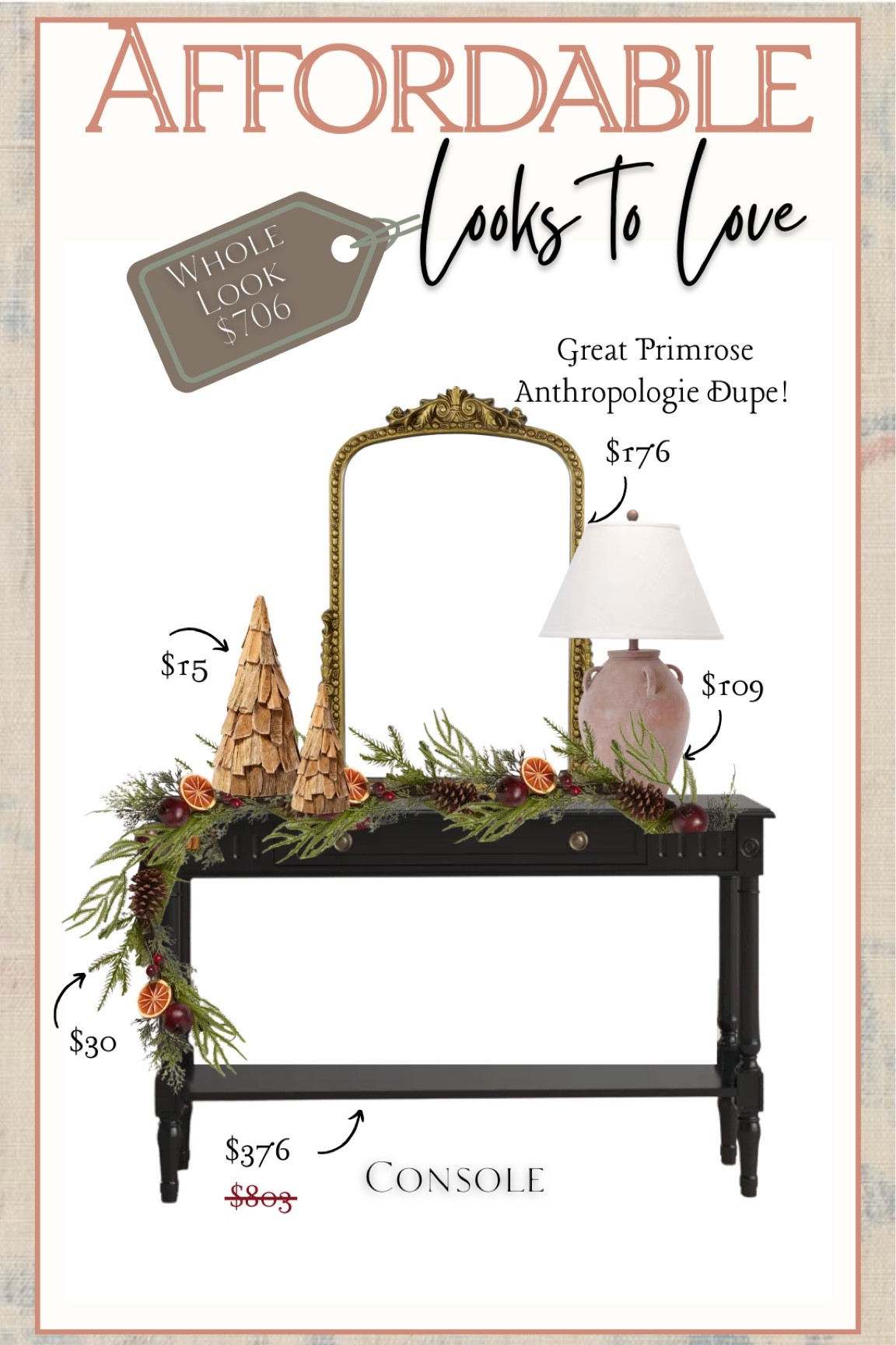 Affordable looks to love- holiday console 🎄

#LTKsalealert #LTKHoliday #LTKhome