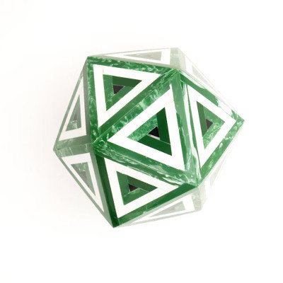 SEVOBAL Decorative Objects Geometric Sculpture Set, Diamond Shaped Bone and Resin Orb Art for Living Room and Office Display, Green, 5"*5"*5" | Target