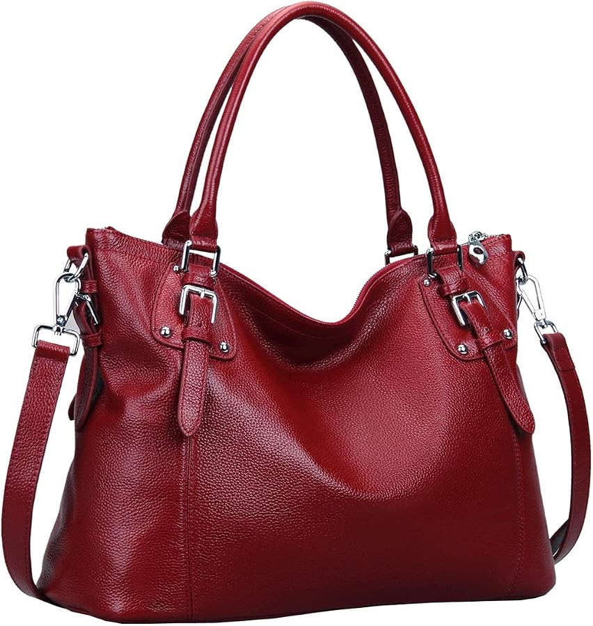 HESHE Genuine Leather Purses and Handbags for Women Tote Shoulder Bag Satchel Purse Top Handle Ba... | Amazon (US)