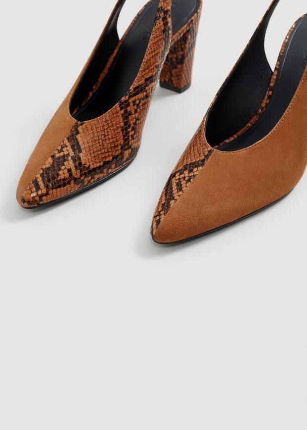 Slingback leather shoes - Women | MANGO (US)