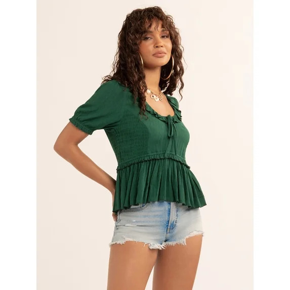 Jessica Simpson Women's Nina Ruffle Top, Sizes XS-XL | Walmart (US)