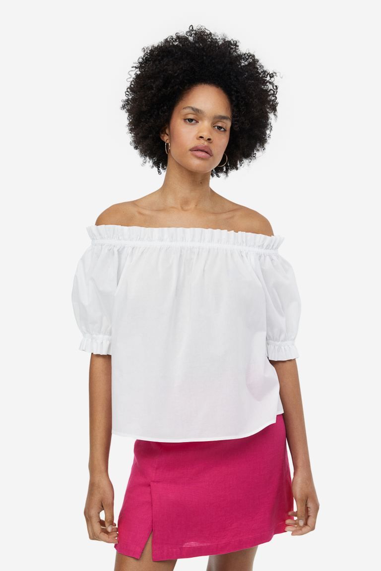Ruffle-trimmed Off-the-shoulder Top | H&M (US + CA)