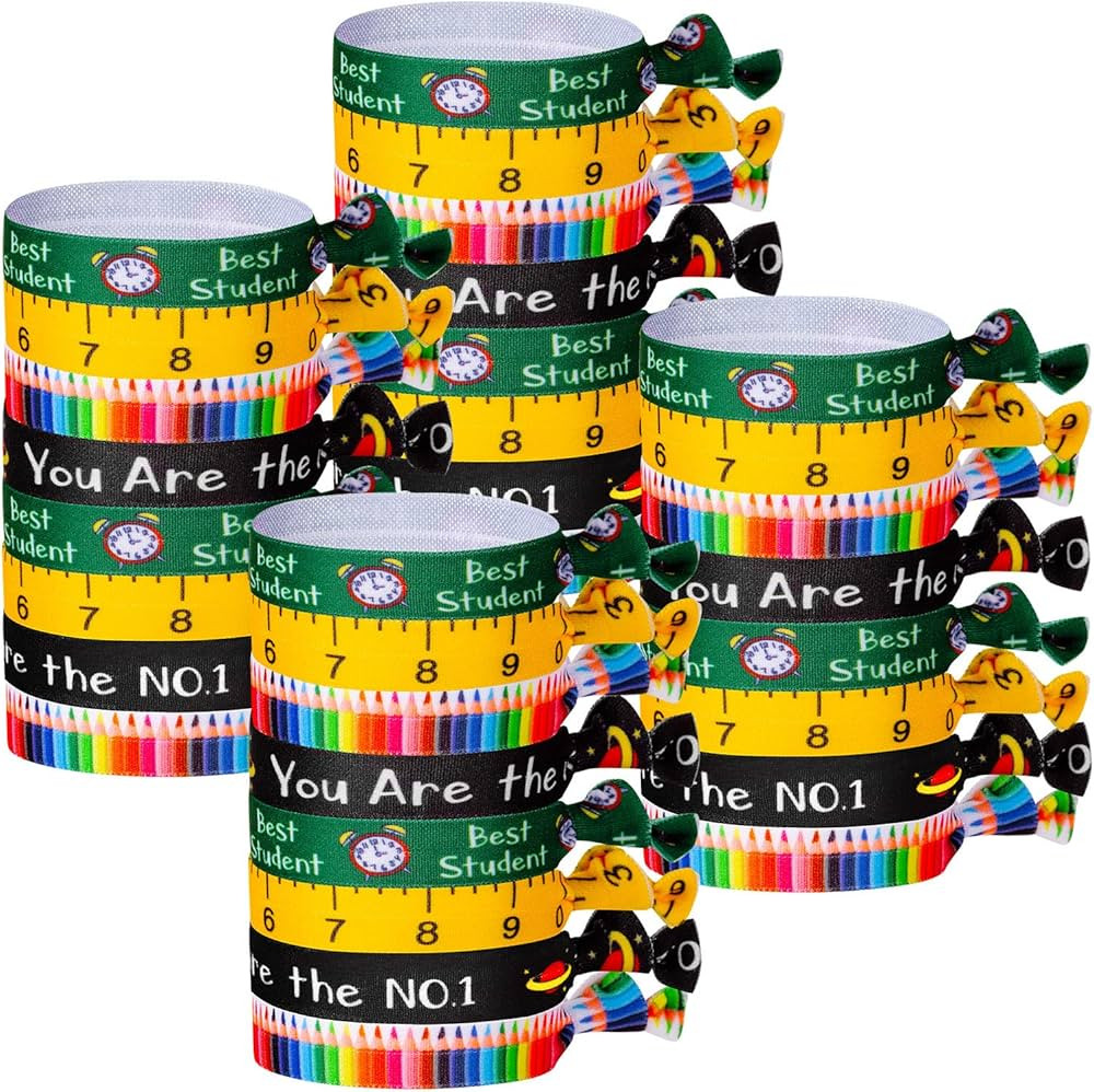 32 Pieces Back to School Hair Ties No Crease Ribbon Hair Ties Ribbon Bands Elastic Ponytail Holde... | Amazon (US)