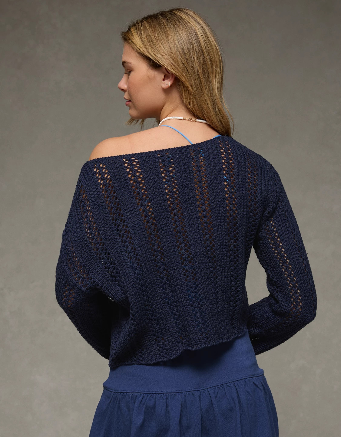 AE Cropped Crochet Boatneck Sweater | American Eagle Outfitters (US & CA)