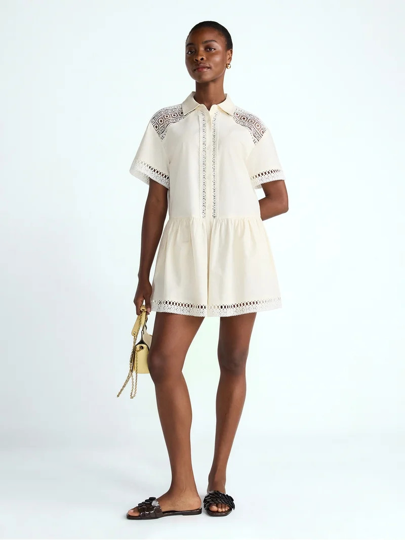 Scoop Women's Crochet Romper, Sizes XS-4XL | Walmart (US)