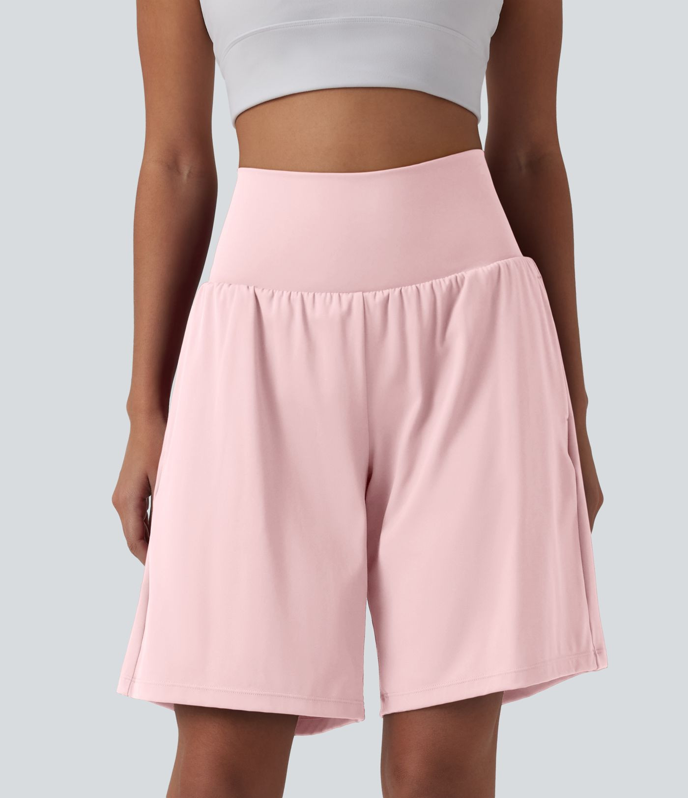 Women’s SoftlyZero™ Airy Super High Waisted 2-in-1 Cool Touch Yoga Shorts 9" with Pockets - H... | HALARA