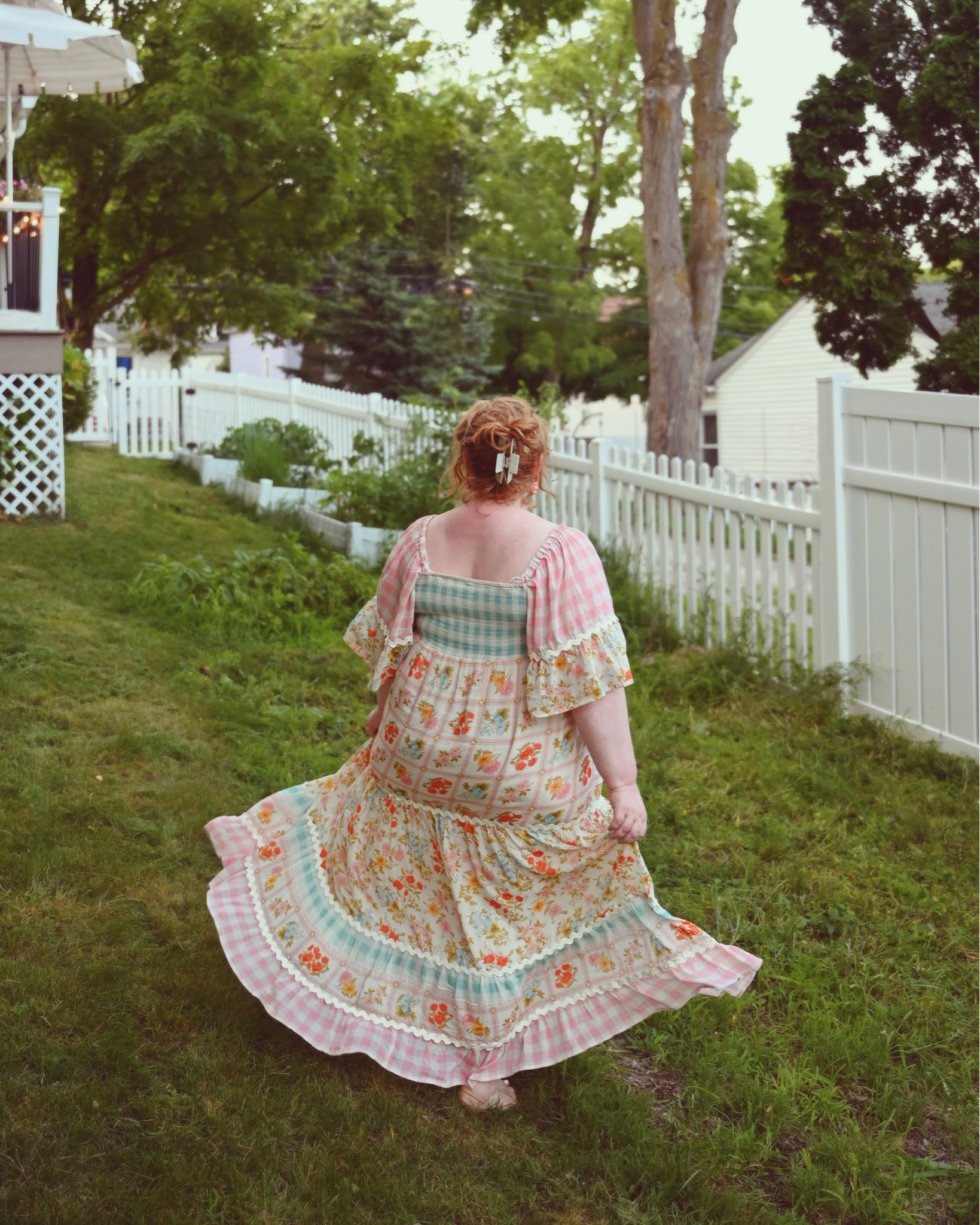 Just a Girl in Her Garden 🌸Each evening we harvest something different: kale or chard, squash blossoms or scallions, basil or sage. The tomatoes, potatoes, and peppers are coming along nicely. This is my favorite part of summer now as I get older.🍅🥬🌶️

Wearing the new Flora Gown c/o @spell in the size 3XL (note that I did shorten the straps a couple inches). Shop this and all my looks over on my LTK! #spellbyronbay #bohostyle 



#LTKSeasonal #LTKcurves #LTKtravel