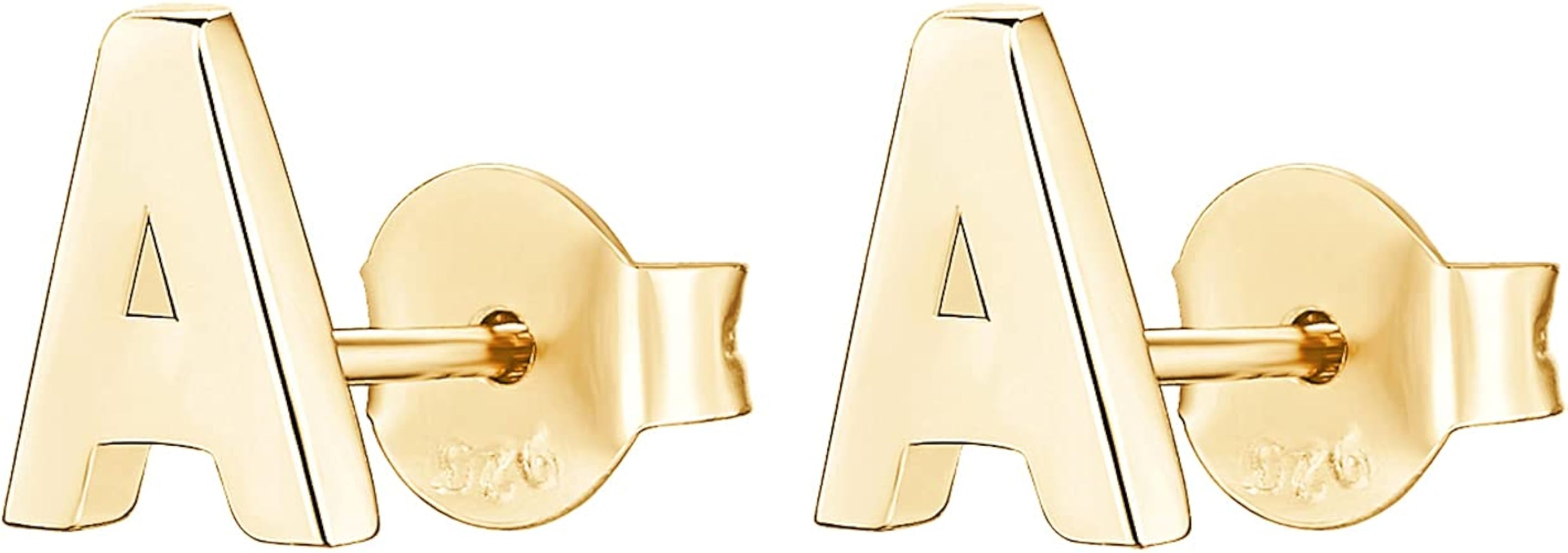 PAVOI 14K Gold Plated 925 Sterling Silver Alphabet Letter Earrings - Personalized Initial Earring... | Amazon (US)