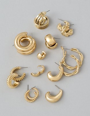 AEO Hoop Earrings 9-Pack | American Eagle Outfitters (US & CA)