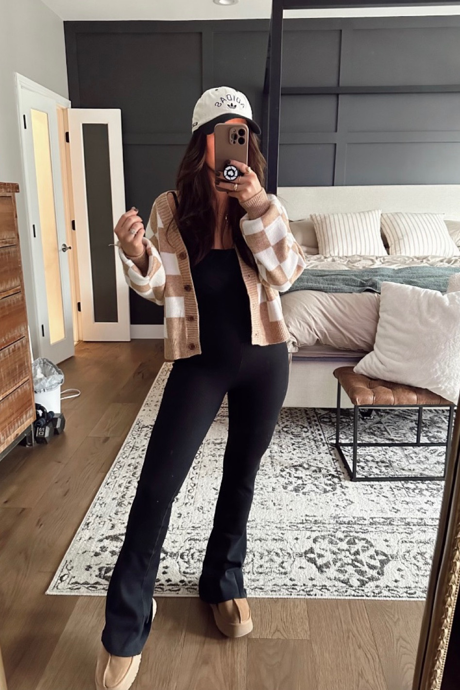 Weekend outfit 🤪🤪 

Jumpsuit 
Black jumpsuit 
Cardigan 
Adidas 
Ootd 
Style tip 

#LTKstyletip #LTKfindsunder50 #LTKMostLoved