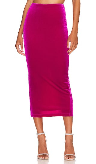 Amara Midi Skirt in Fuchsia | Revolve Clothing (Global)