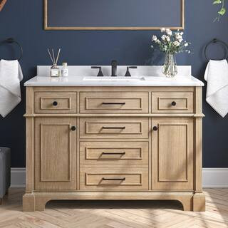 Home Decorators Collection Melpark 48 in. W x 22 in. D x 34 in. H Single Sink Bath Vanity in Anti... | The Home Depot
