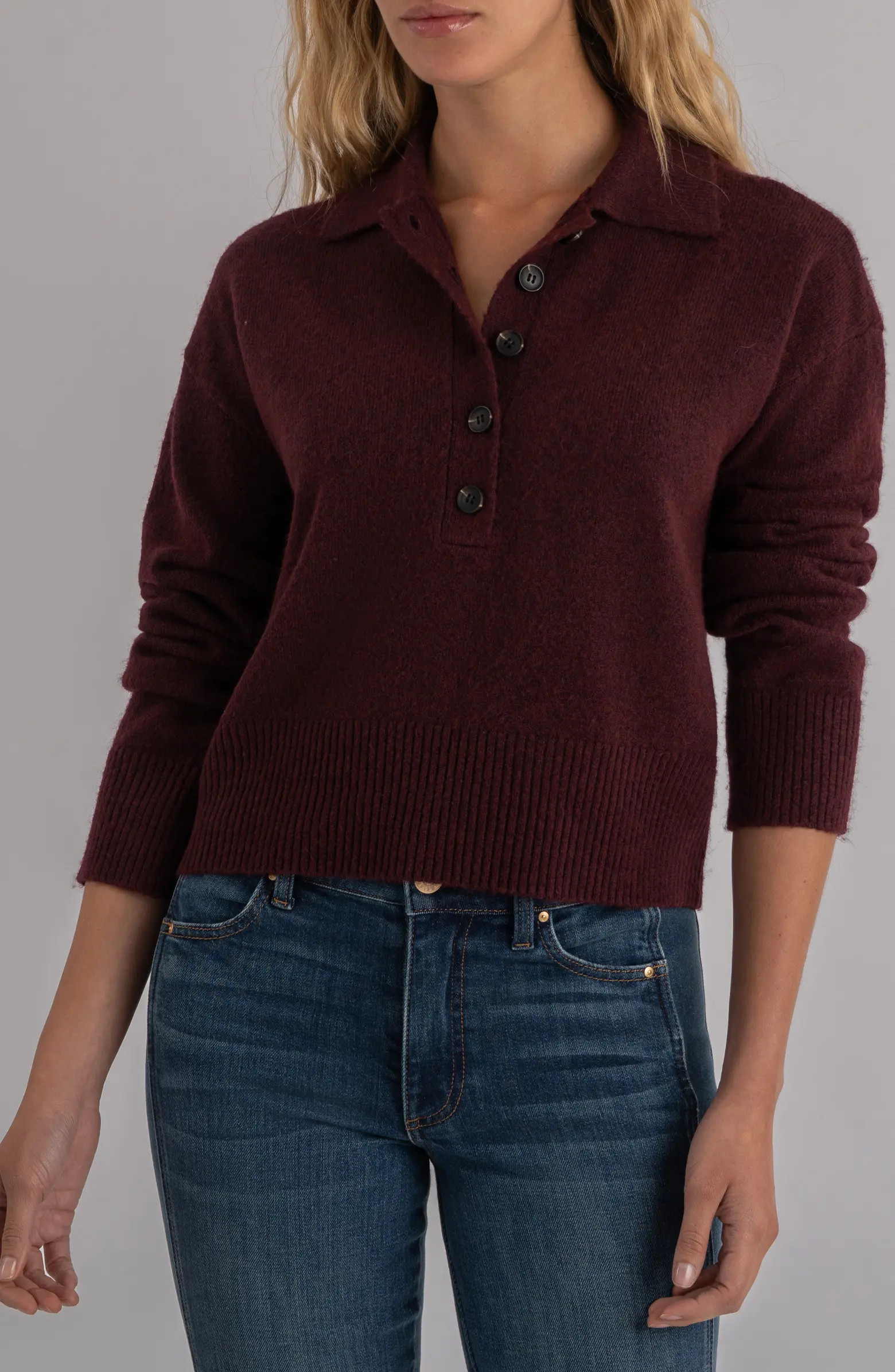 Lilia Boxy Half Button Sweater | Nordstrom