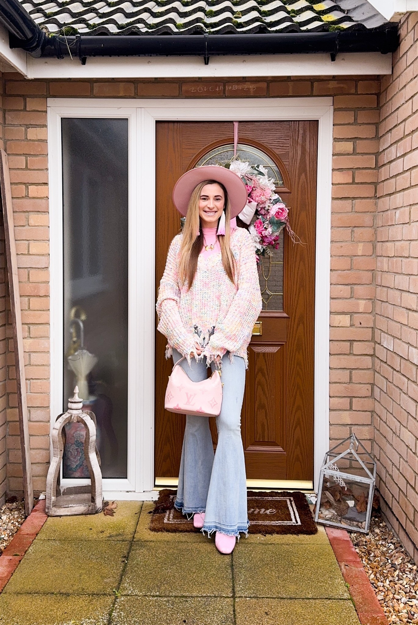 OOTD. Outfit of the day. Free people hat. Free people slayer jeans. Sweater. Pink boots. Winter style. ￼

#LTKmomlife #LTKootd #LTKdayinmylife