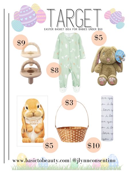 Target Easter Basket Idea for Babies Under $50 • Onesies • Pacifier • Stuffed Animal • Baby Book • Easter Basket • Baby Blanket • #targetfinds #easter #easterbasketideas

#LTKfindsunder50 #LTKbaby #LTKSeasonal