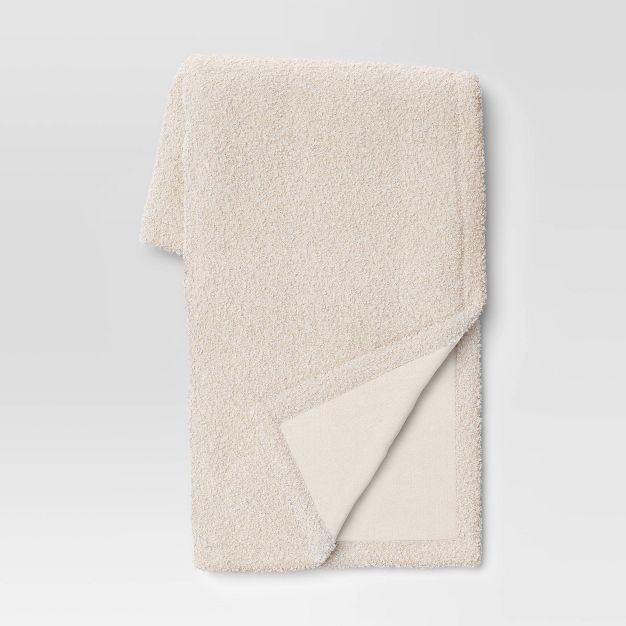 Teddy Boucle Reversible Throw Blanket with Plush Reverse - Threshold™ | Target