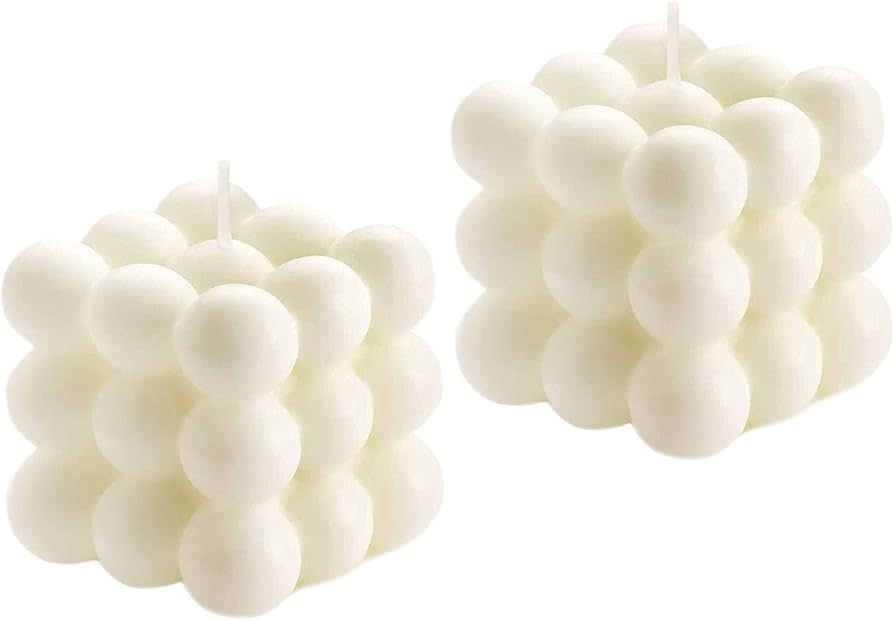 2PCS Bubble Candles Vanilla Scented Aesthetic Cube Candle, Soy Wax Cool Shaped Candles, Home Office  | Amazon (US)