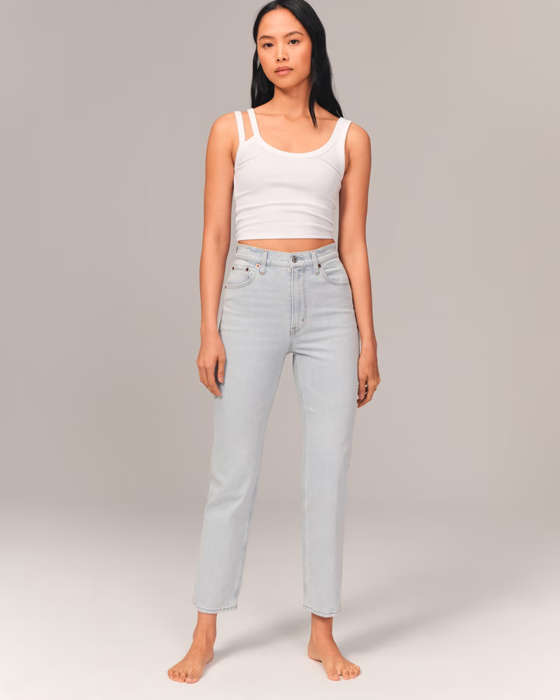 Ultra High Rise Ankle Straight Jean | Abercrombie & Fitch (US)